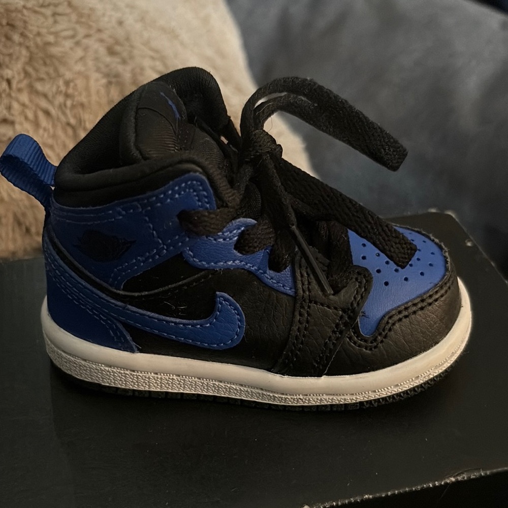 Black and Blue High-Top Baby Sneakers